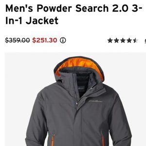 Eddie Bauer Men's Powder Search 2.0 3-In-1 Jacket